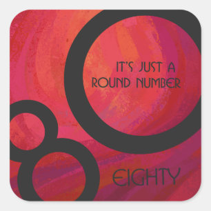 Pegatina Cuadrada Cumpleaños de la Década Roja 80