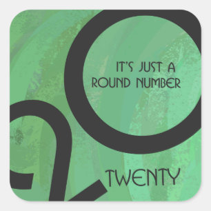 Pegatina Cuadrada Cumpleaños de la Década Verde