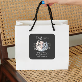 Pegatina Cuadrada Cumpleaños de la Primera Chica del Hada Mágica