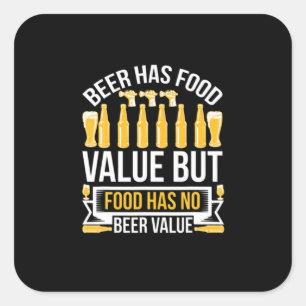 Pegatina Cuadrada Cumpleaños El Cerveza Tiene Valor Alimenticio