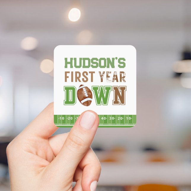 Pegatina Cuadrada Cumpleaños Fútbol Primer Año (Subido por el creador)