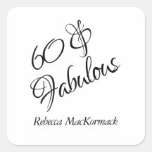 Cumpleaños moderno 60 y fabuloso negro y blanco