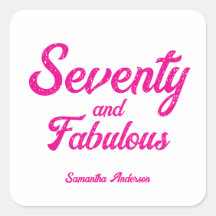 Cumpleaños moderno de setenta y fabuloso rosa