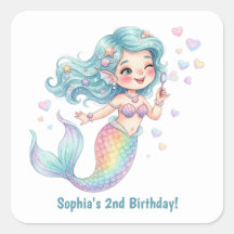 Cumpleaños personalizado de sirena linda con nombr