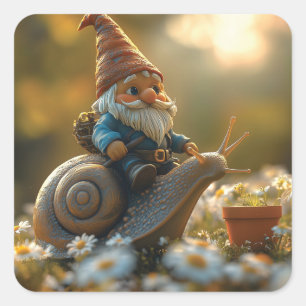 Pegatina Cuadrada Cúmulo caprichoso en el mágico jardín