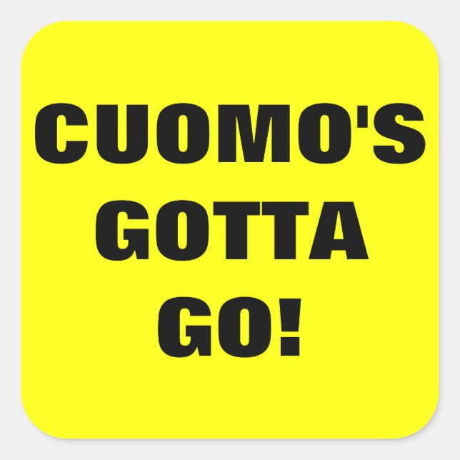 Pegatina Cuadrada Cuomo debe irse (Anverso)