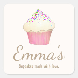 Pegatina Cuadrada Cupcake Baker Bakery Chef