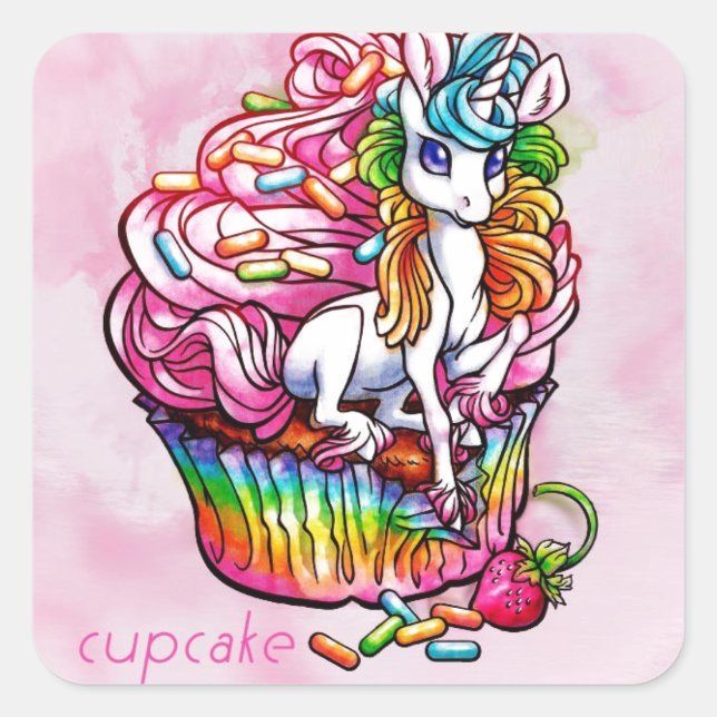 Pegatina Cuadrada cupcakeprincess.jpg (Anverso)