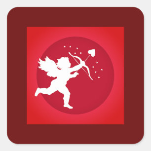 PEGATINA CUADRADA CUPID BOW LOW RED VALENTINE