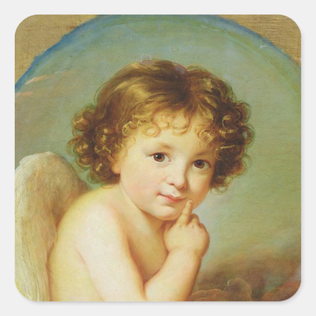 Pegatina Cuadrada Cupido (Anverso)