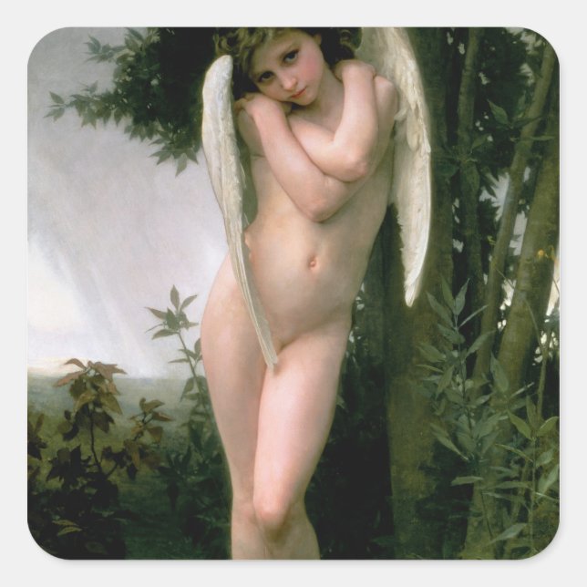 Pegatina Cuadrada Cupidón, 1891 (Anverso)