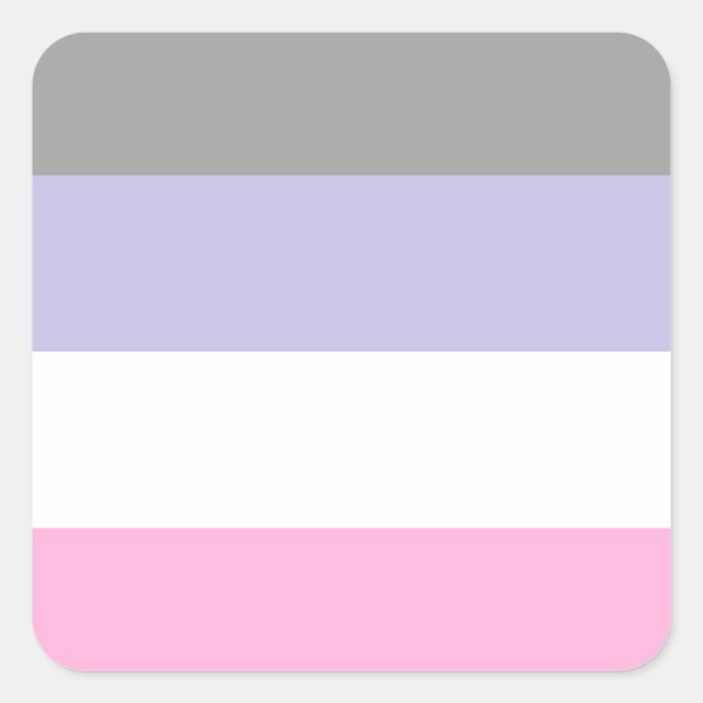 Pegatina Cuadrada Cupioromantic Pride Flag  (Anverso)