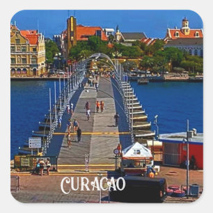 Pegatina Cuadrada Curacao Design