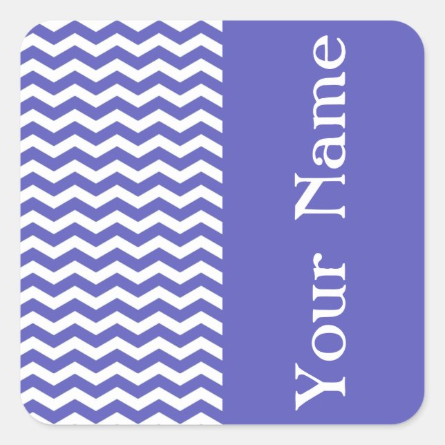 Pegatina Cuadrada Curacao Shores Wave Chevron con nombre (Anverso)