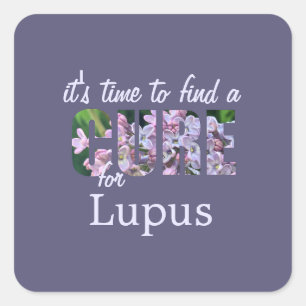 Pegatina Cuadrada Curación de conciencia del lupus / Personalizado p