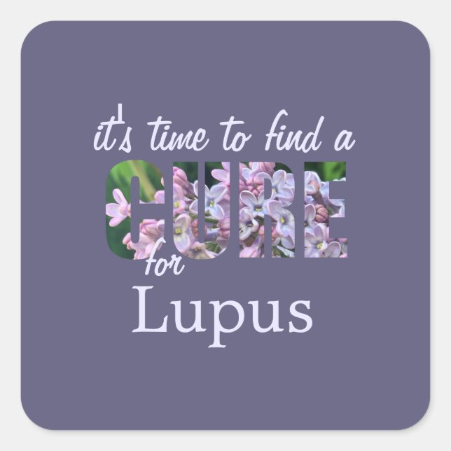 Pegatina Cuadrada Curación de conciencia del lupus / Personalizado p (Anverso)