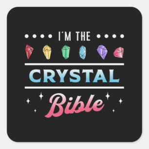 Pegatina Cuadrada Curación de cristal Soy la curación de la Biblia d
