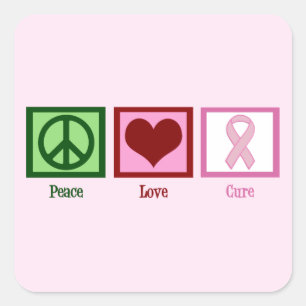 Pegatina Cuadrada Curación rosada