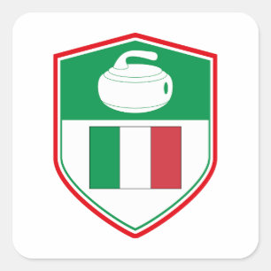 Pegatina Cuadrada Curando el baño de piedra de deporte de hielo