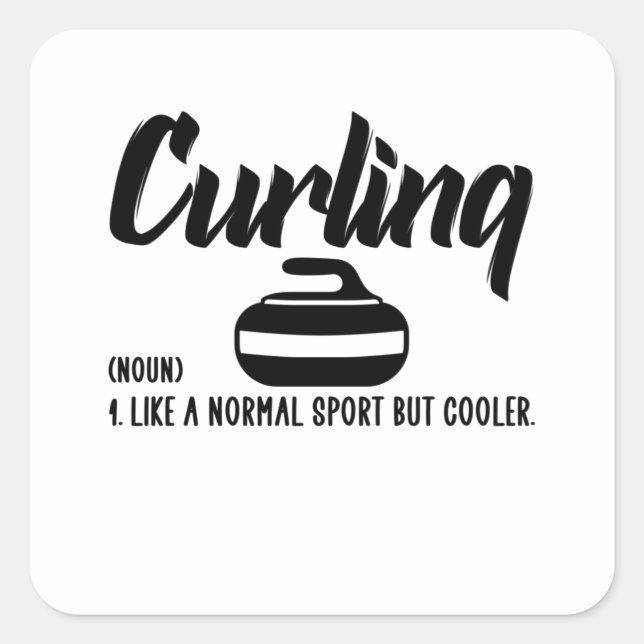 Pegatina Cuadrada curling Sport (Anverso)
