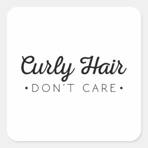 Pegatina Cuadrada Curly Hair no le importa
