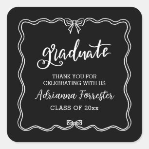 Pegatina Cuadrada Curso de guión de graduación Gracias