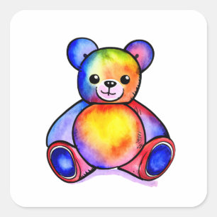 Pegatina Cuadrada Curte Bear Guay Teddy positivo