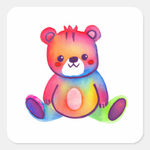 Pegatina Cuadrada Curte Bear Guay Teddy positivo