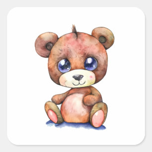 Pegatina Cuadrada Curte Bear Guay Teddy positivo
