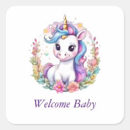 Pegatina Cuadrada Curte Unicorn Guay Unicorn positivo