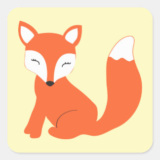 Pegatina Cuadrada Curte Woodland Baby Fox