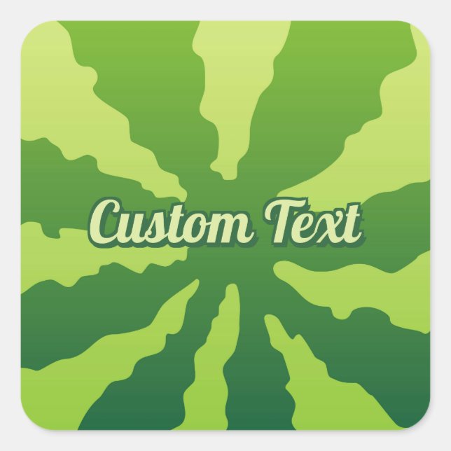 Pegatina Cuadrada Curva de sandía (Anverso)