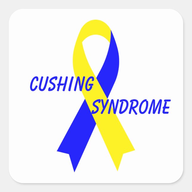 Pegatina Cuadrada Cushing Syndrome Awareness Ribbon por Janz (Anverso)