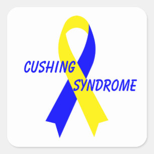 Pegatina Cuadrada Cushing Syndrome Awareness Ribbon por Janz