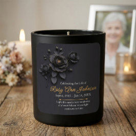 Pegatina Cuadrada Custom Black Rose Remembrance Candle Sticker