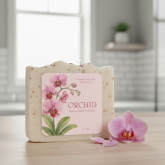 Pegatina Cuadrada Custom Business Sticker for Orchid Handmade Soap (Subido por el creador)