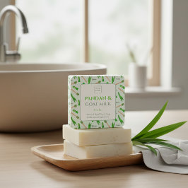 Pegatina Cuadrada Custom Business Sticker for Pandan Handmade Soap