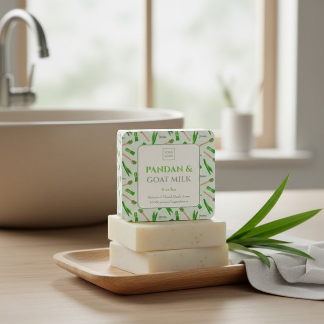 Pegatina Cuadrada Custom Business Sticker for Pandan Handmade Soap (Subido por el creador)