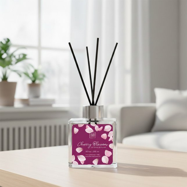 Pegatina Cuadrada Custom Cherry Blossom Aroma Diffuser Label (Subido por el creador)