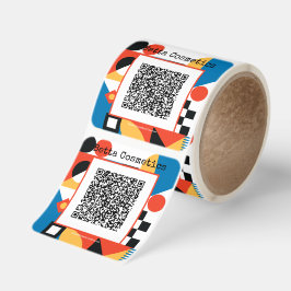 Pegatina Cuadrada Custom-Cut Vinyl Abstract Geometric QR Code