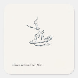 Pegatina Cuadrada Custom Introvert Gift Minimalist Line Art