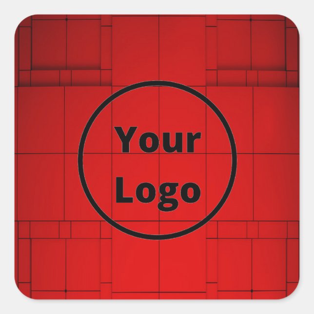 Pegatina Cuadrada Custom logo red abstract architecture steps (Anverso)