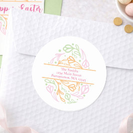 Pegatina Cuadrada Custom Pastel Easter Egg Return Address Labels
