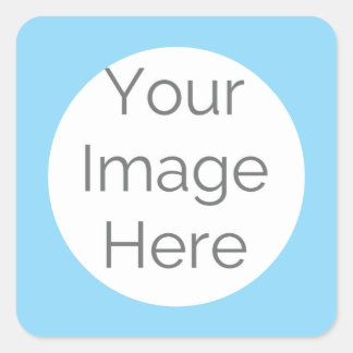 Pegatina Cuadrada Custom Retro Blue Frame one Photo Square Sticker