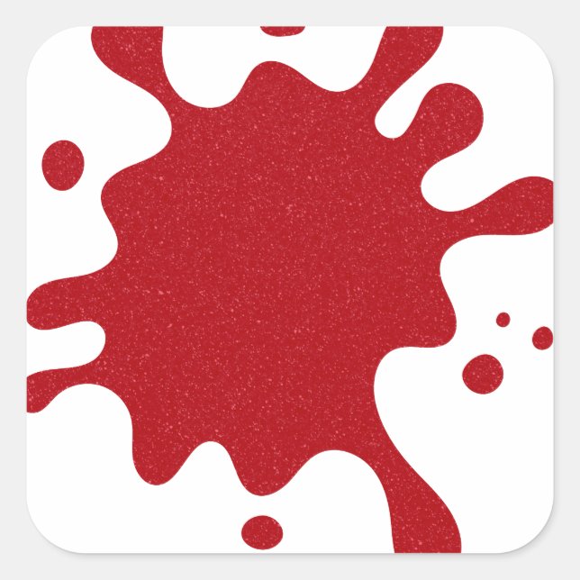Pegatina Cuadrada Custom Tomato Red Splatter Stickers (White Base) (Anverso)