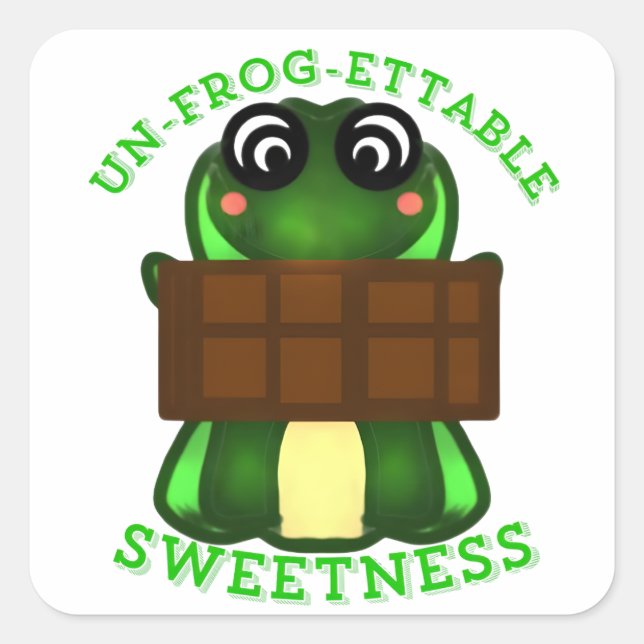 Pegatina Cuadrada Custom Un-frog-ettable Sweetness Frog Gift T-Shirt (Anverso)