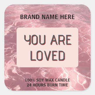 Pegatina Cuadrada Custom Valentine Candle Sticker 'You Are Loved'