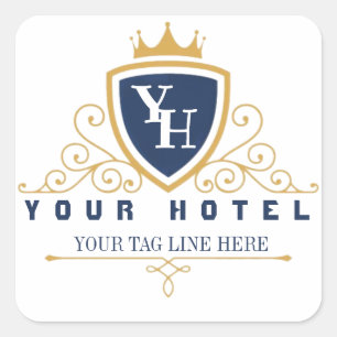 Pegatina Cuadrada Customize Luxury hotel business company restaurant