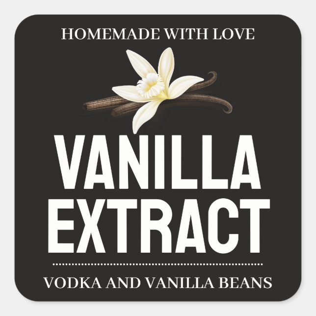 Pegatina Cuadrada Customize Vanilla Extract label ZVEG_101_01sq (Anverso)