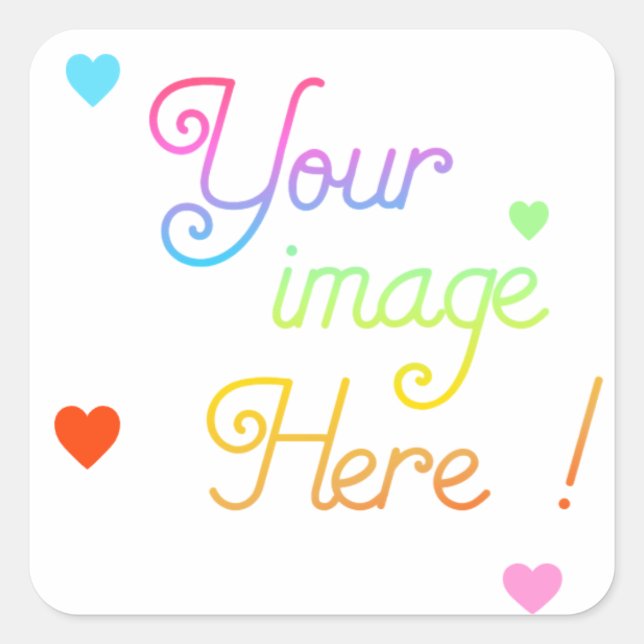 Pegatina Cuadrada Customize your own Square Stickers  (Anverso)